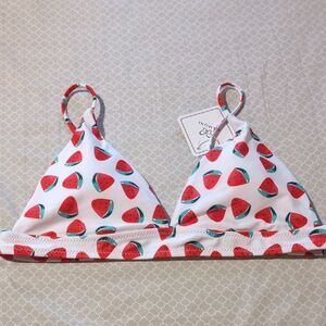 NWT Kamoni Watermelon Print Juniors  Bikini Top L